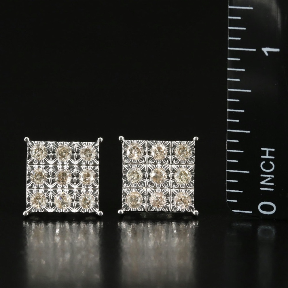 Diamond earrings 1 CTW - Picture 2 of 7